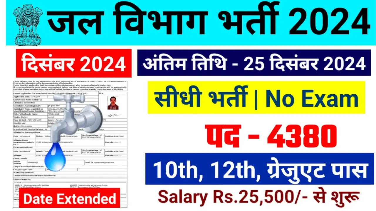 Water Department Recruitment 2024