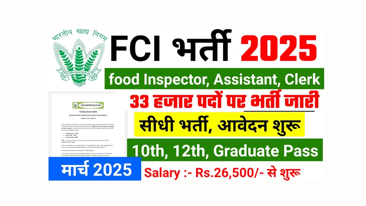 Food Department Recruitment 2025