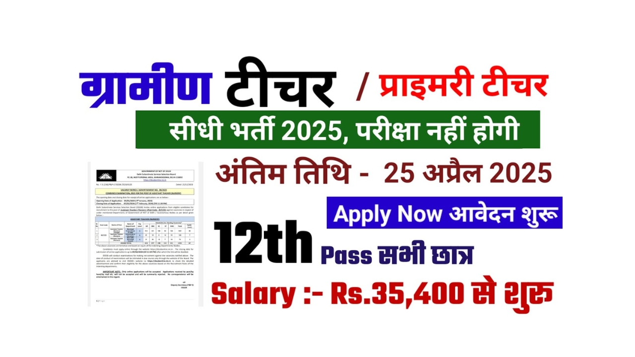 Primary Teacher Bharti 2025