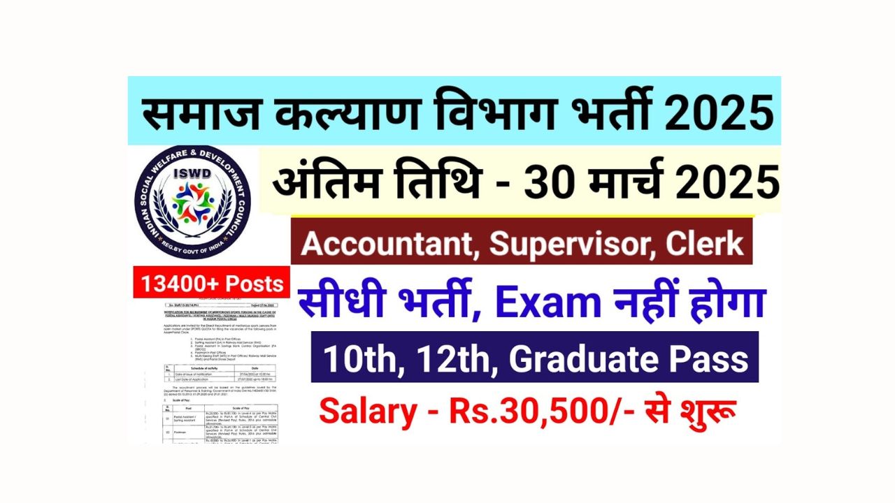 Social Welfare Department Vacancy 2025